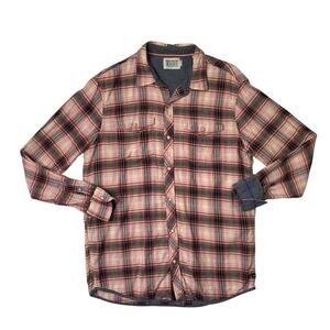 Scotch & Soda Shirt Mens M Medium Linen Blend Pearl Snap Buttons Plaid Western